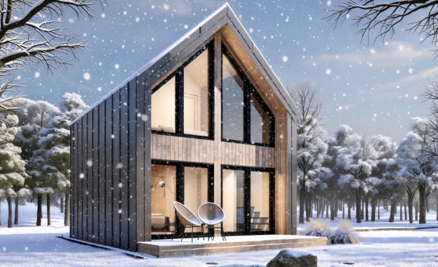 Mały, tani dom z kominkiem i garażem